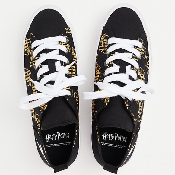 HARRY POTTER GOLDEN SNITCH BLACK CANVAS SNEAKER 13 - Picture 4 of 6